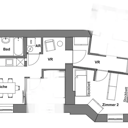 Apartament In 2 Rebuli For 4 People